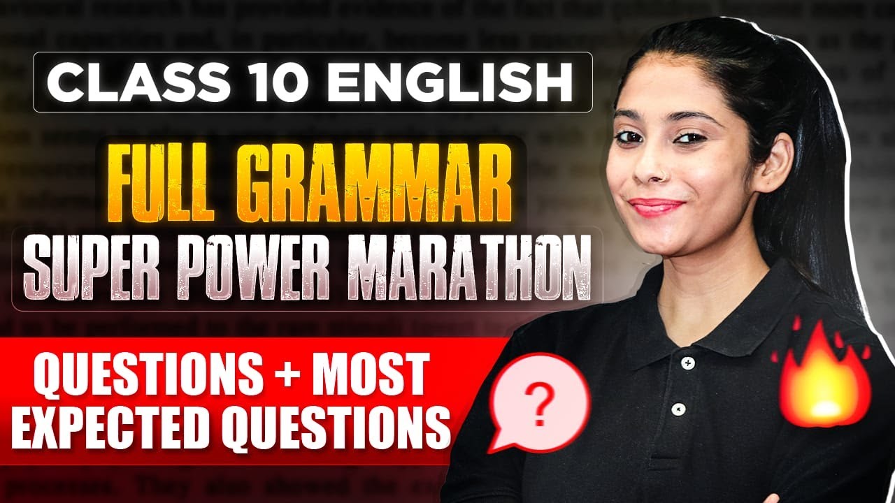 Class 10 Board 2024 | Complete Grammar in 1 Video | Most Important Concept + Questions | Board 2024