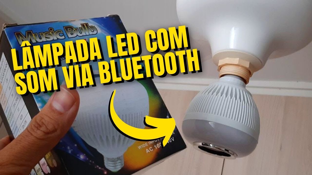 Lâmpada Led com Som via Bluetooth e Controle Remoto.