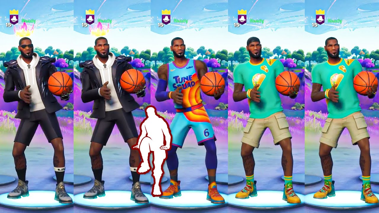 Fortnite LeBron James Skin Showcase with All Styles
