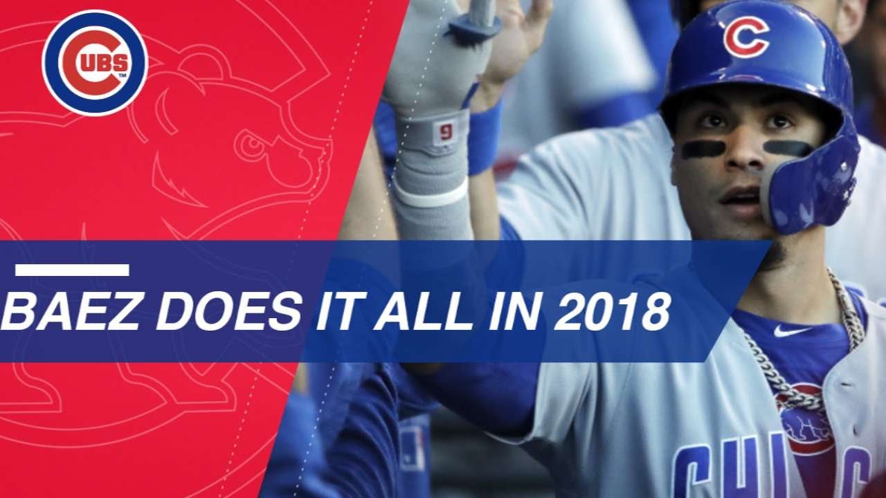 Baez does it all for the Cubs in 2018