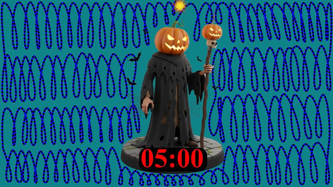 5 Minute Halloween Ghost with Pumpkin Countdown Timer Explosive Ending