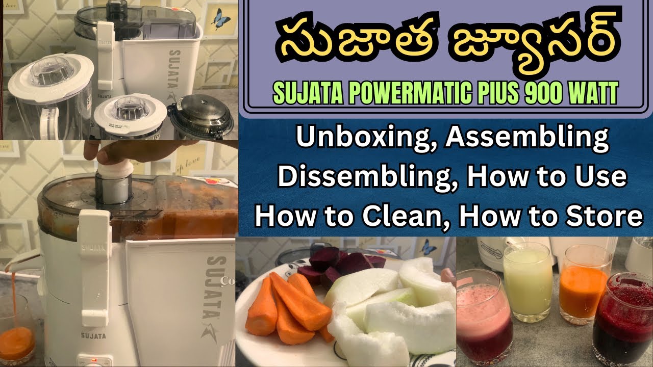 Sujata Powermatic Plus👉3 Jars Juicer Mixer Grinder 900 Watts Unboxing & Assembly & Dissembly Review