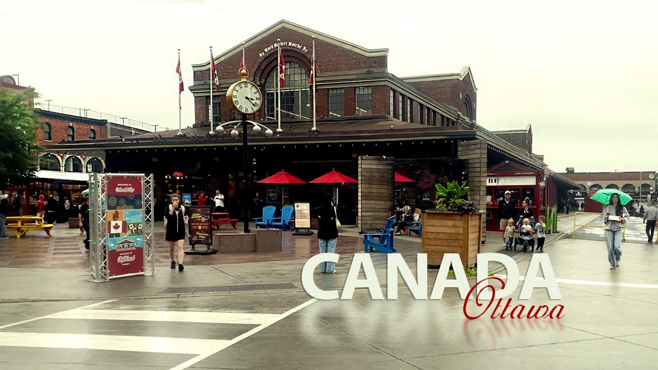Byward Market, light rainy day, walk through Ottawa’s Downtown | July 2025, Canada | 4K