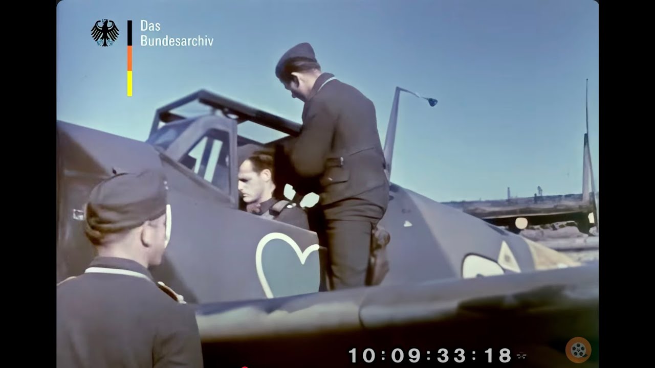 РЕДКИЕ кадры 54-го эскадрильи Люфтваффе | Немецкие ВВС времён Второй мировой войны [восстановленн...