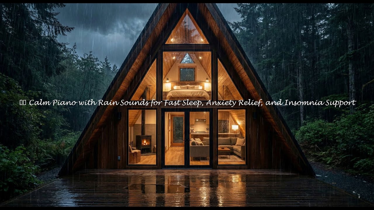 Long Healing Sleep Music with Rain and Soft Piano 🌌 