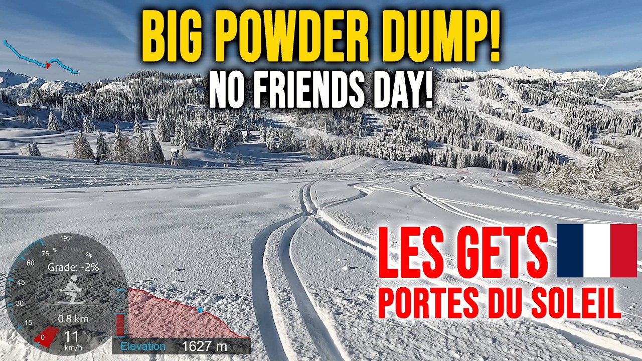 [4K] Skiing Les Gets, Big Powder Dump - No Friends Today, Portes du Soleil France, GoPro HERO13