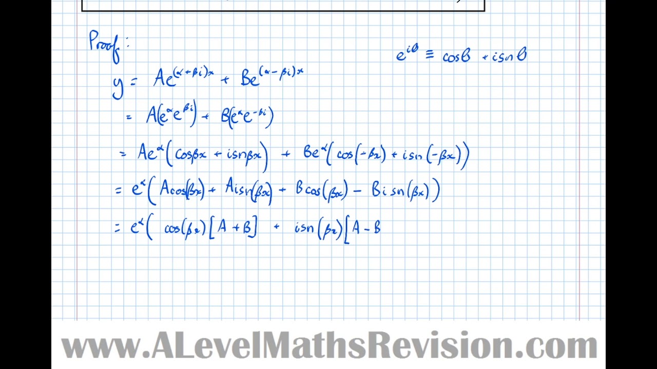 Second Order Differential Equations Homogeneous and Complex Roots  [Year 2 Further (Pure Core)]