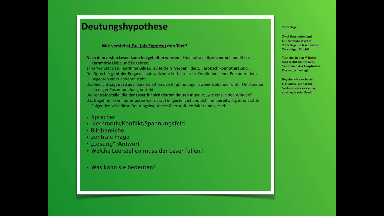 Abi/Deutsch Wie schreibt man eine Gedichtanalyse/Interpretation?