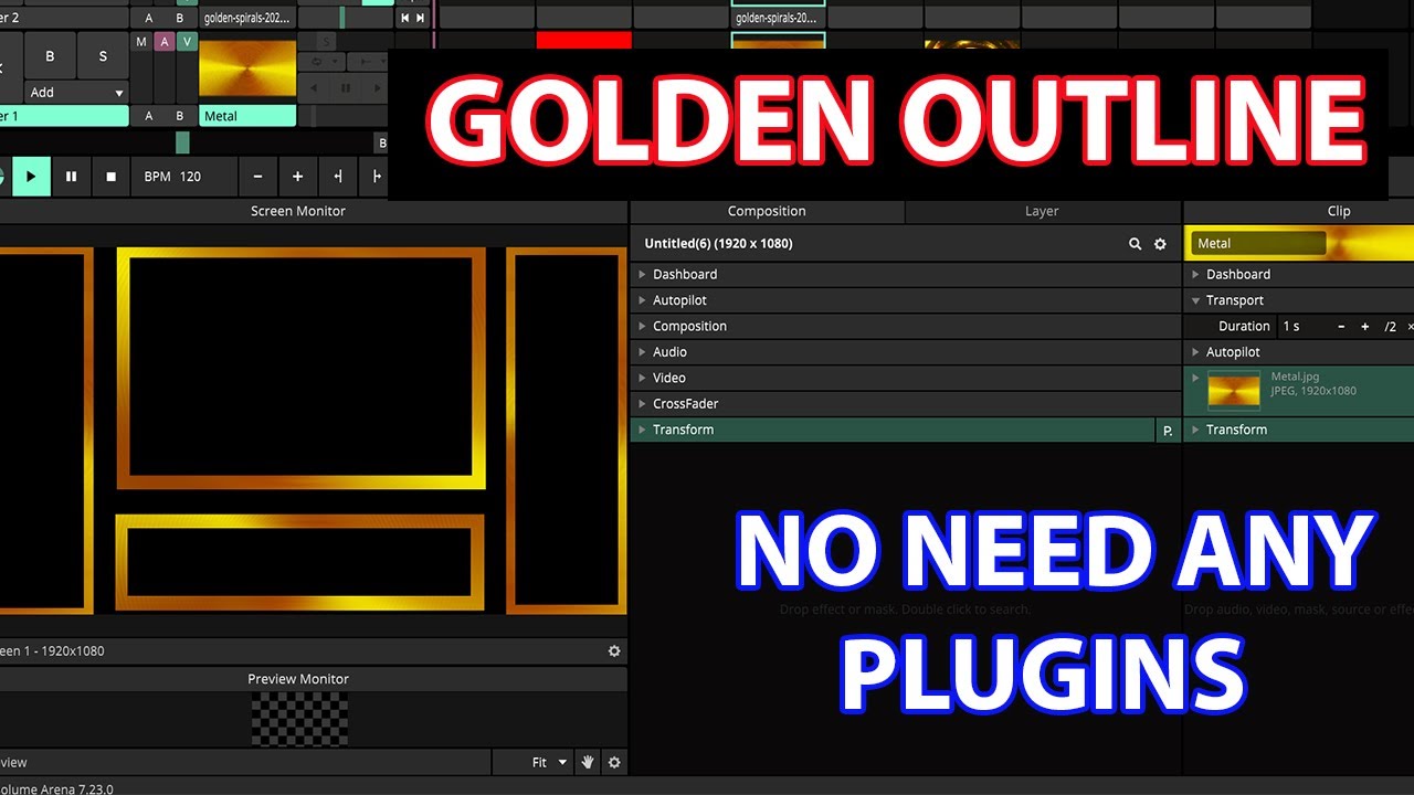 How to Make Golden Outlines in Resolume Arena | Easy Trick | No Plugins Needed!