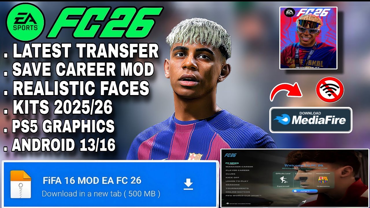 ВЫ НЕ МОЖЕТЕ ПОВЕРИТЬ, ЧТО ЭТО НА ANDROID! МОД FIFA 16 EA FC 26 Android Offline | Карьерный мод +...