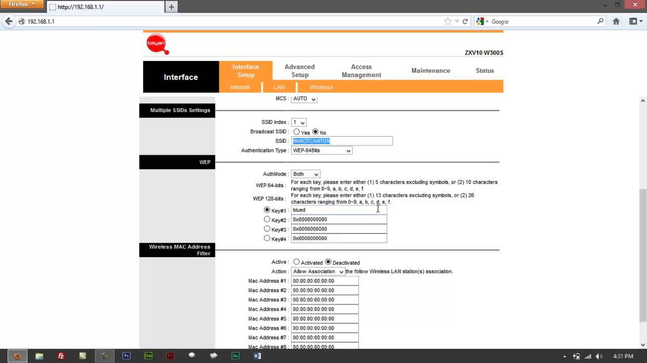 How to Setup Wi-Fi on (BayanDSL) ZTE ZXV10 W300S Modem/Router