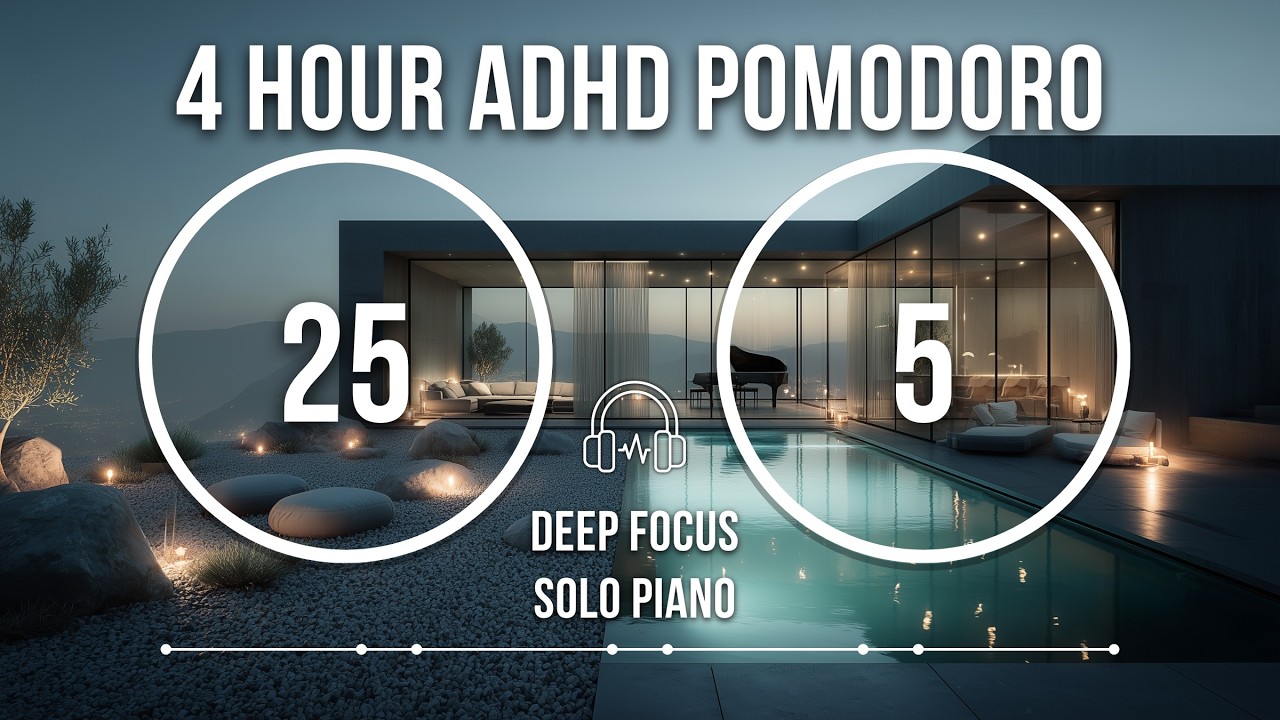 25/5 Pomodoro Study Session | 4 Hours of Uninterrupted Focus