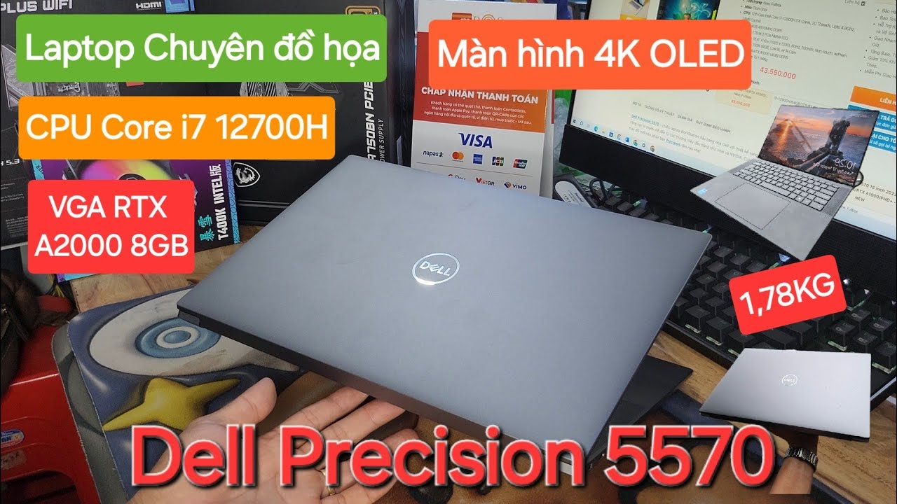 Dell Precision 5570 | Core i7 12700H, RAM 32GB, SSD 512GB, RTX A2000, Màn 15.6’’ 4K Touch