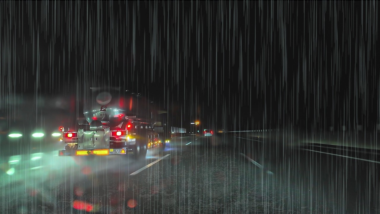☔️Heavy Rain Highway Drive💤Drift into Sleep😴