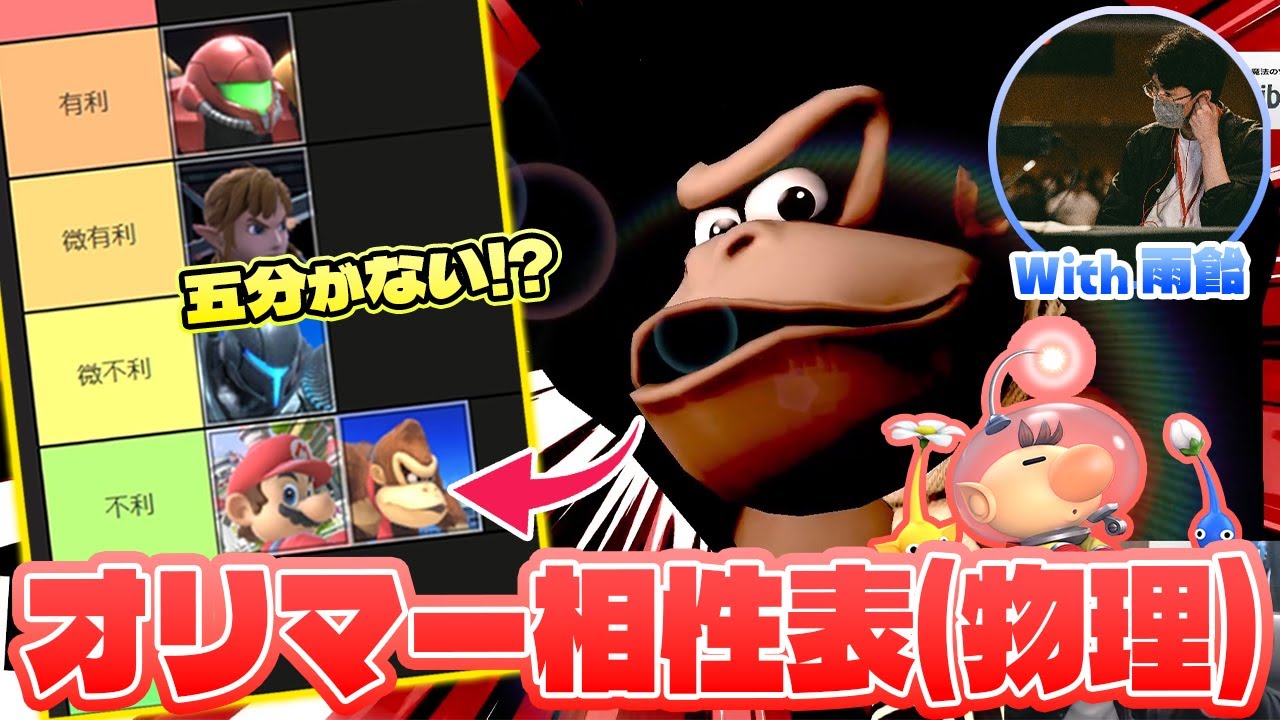 対戦ゲームにおいて五分相性なんてものはありえない！雨飴オリマーと一緒に相性表(物理)作りをするしゅーとん　【スマブラSP】