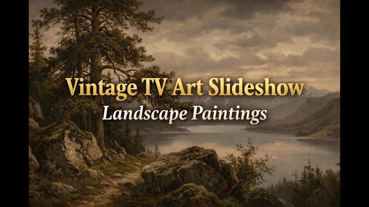 Vintage TV Art Slideshow – Landscape Paintings | Changes Every 25 Minutes | 1H 4K Mountainscapes