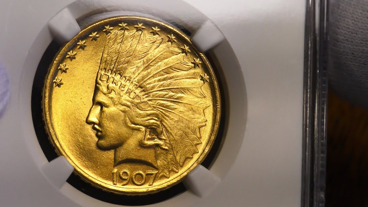 RARE! US Gold - 1907 $10 Gold Indian Gem - MS66 - NGC - $13,000