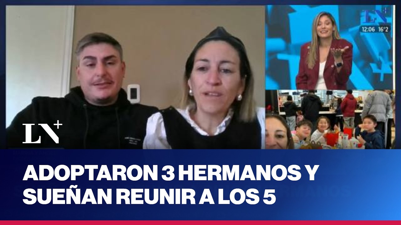 La conmovedora historia de Marina y &Aacute;ngel: Adoptaron tres hermanos y sue&ntilde;an con reunir a los cinco