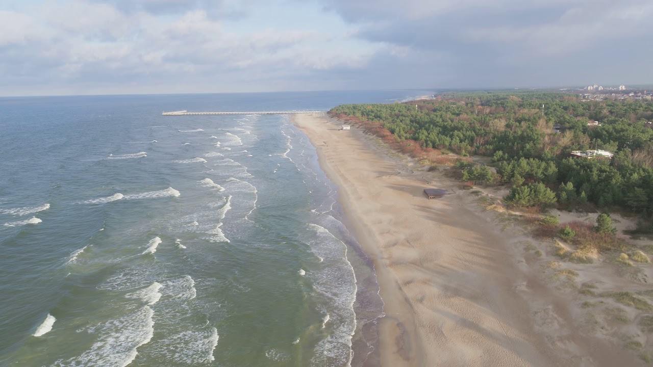 Baltic sea coastline drone footage 4k