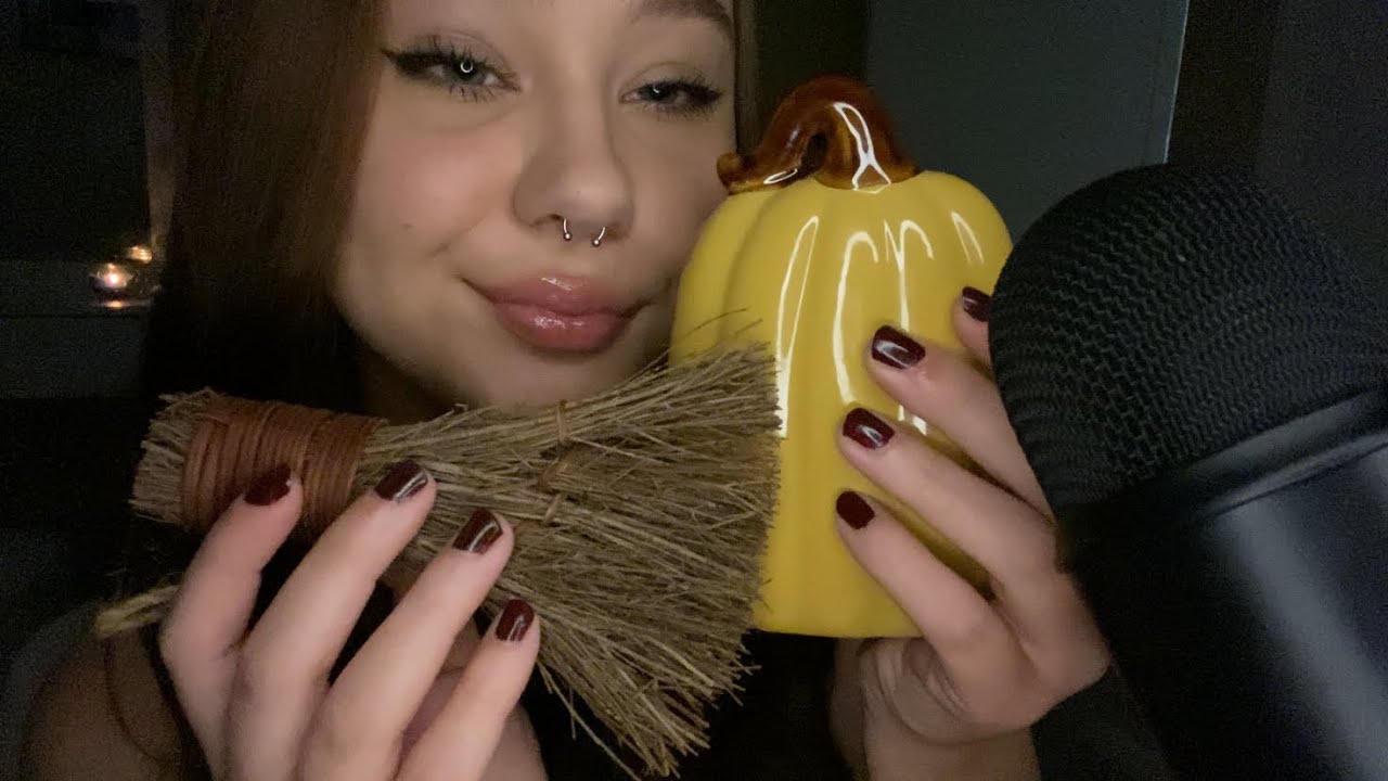 ASMR Cozy Fall/Halloween Triggers 🍂 (Tapping, Scratching, Whispers)