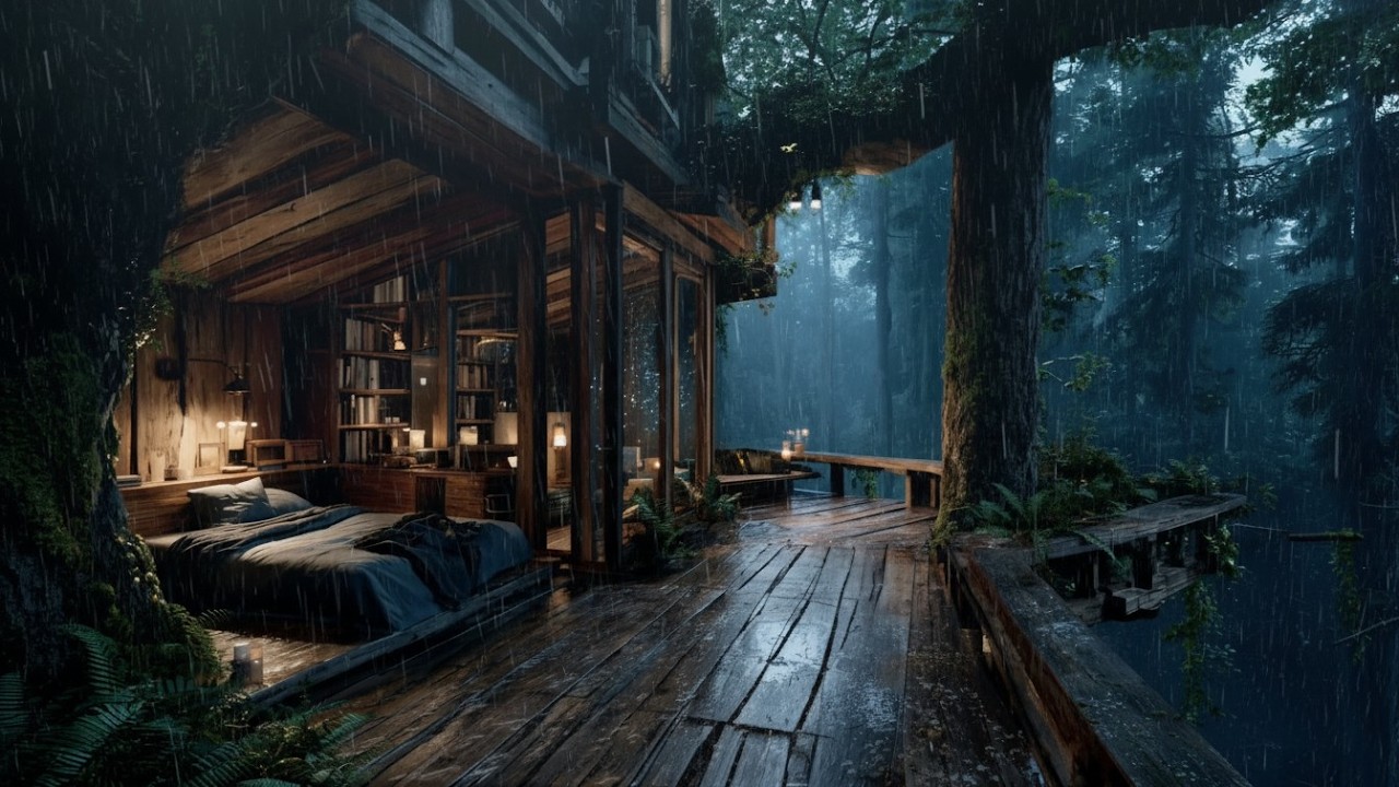 Gentle Night Rain in the Deep Forest 🌧️| Relax & Deep Sleep