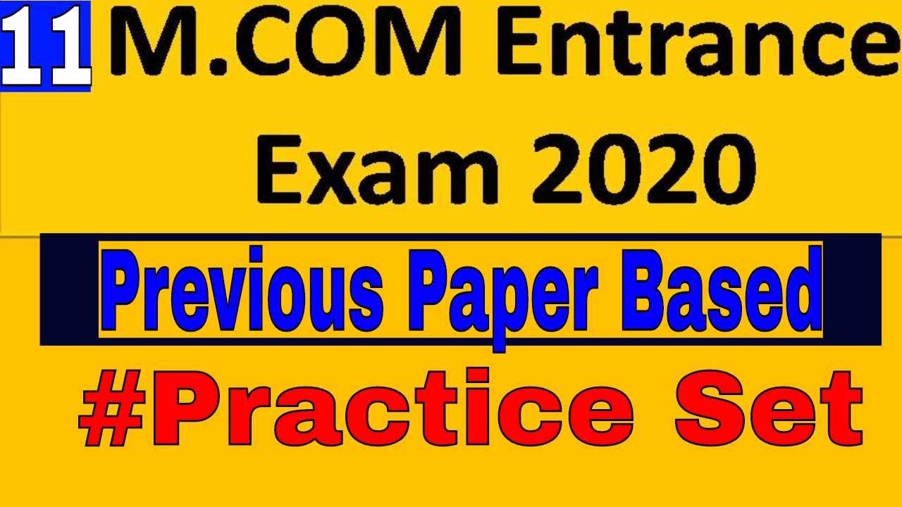 Commerce Questions for M.Com/NTA NET || M.Com. Entrance Exam 2020 || My Commerce Info