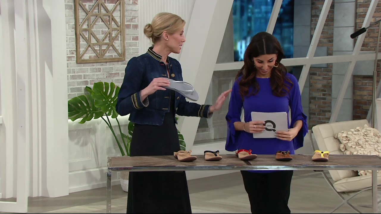 Vionic Thong Sandals w/ Button - Mona on QVC