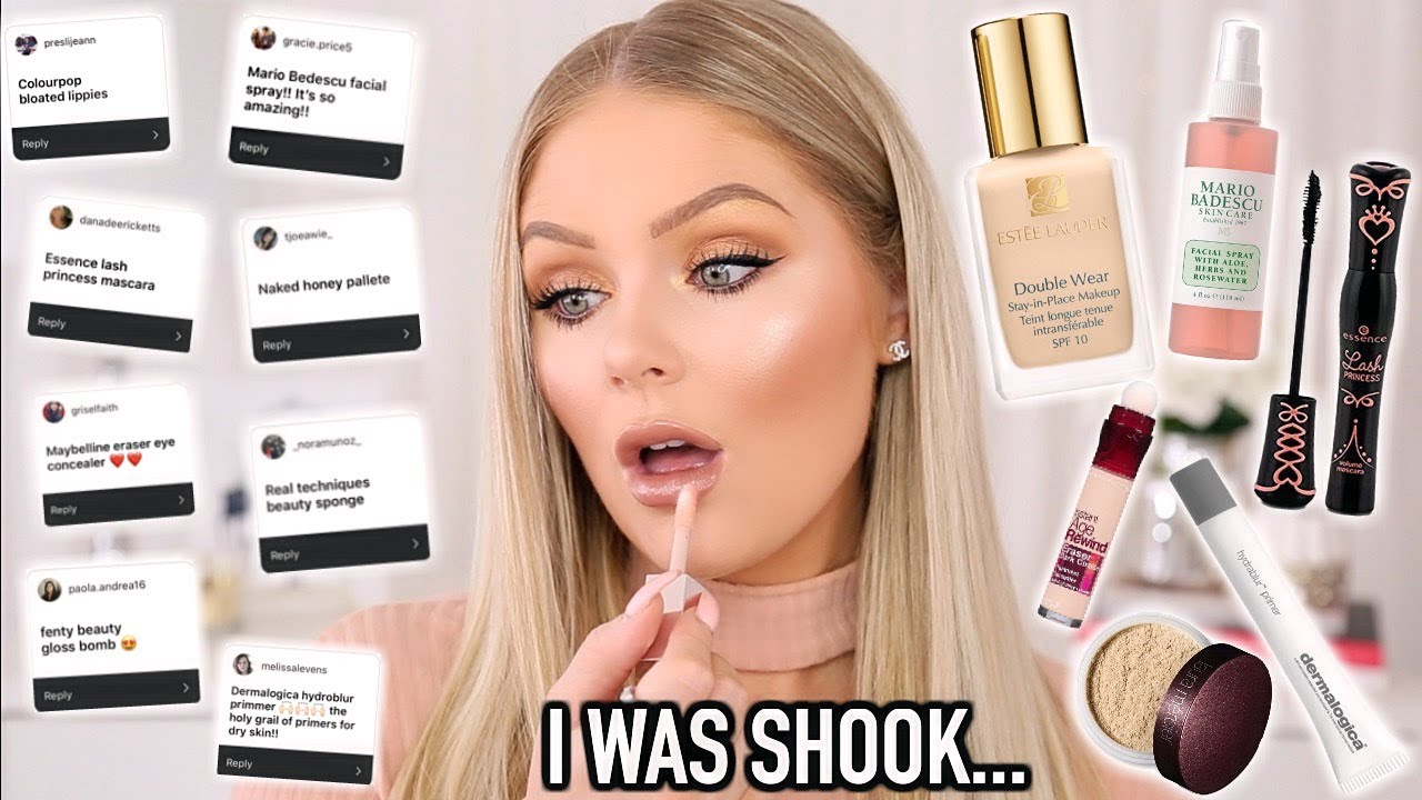 I TRIED YOUR MOST REPURCHASED FAVORITE MAKEUP | KELLY STRACK