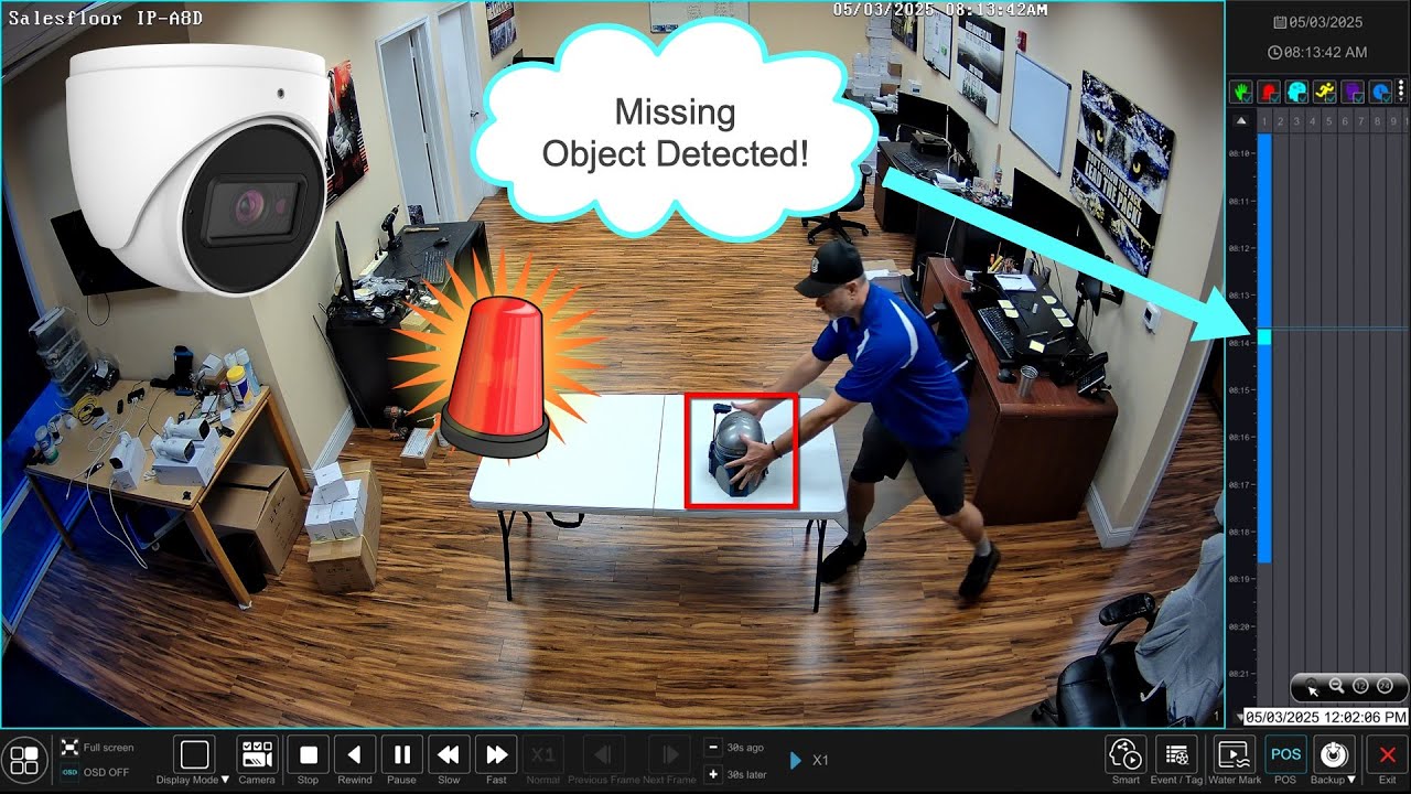 AI Security Camera: Missing Object Detection Recording and Alarm