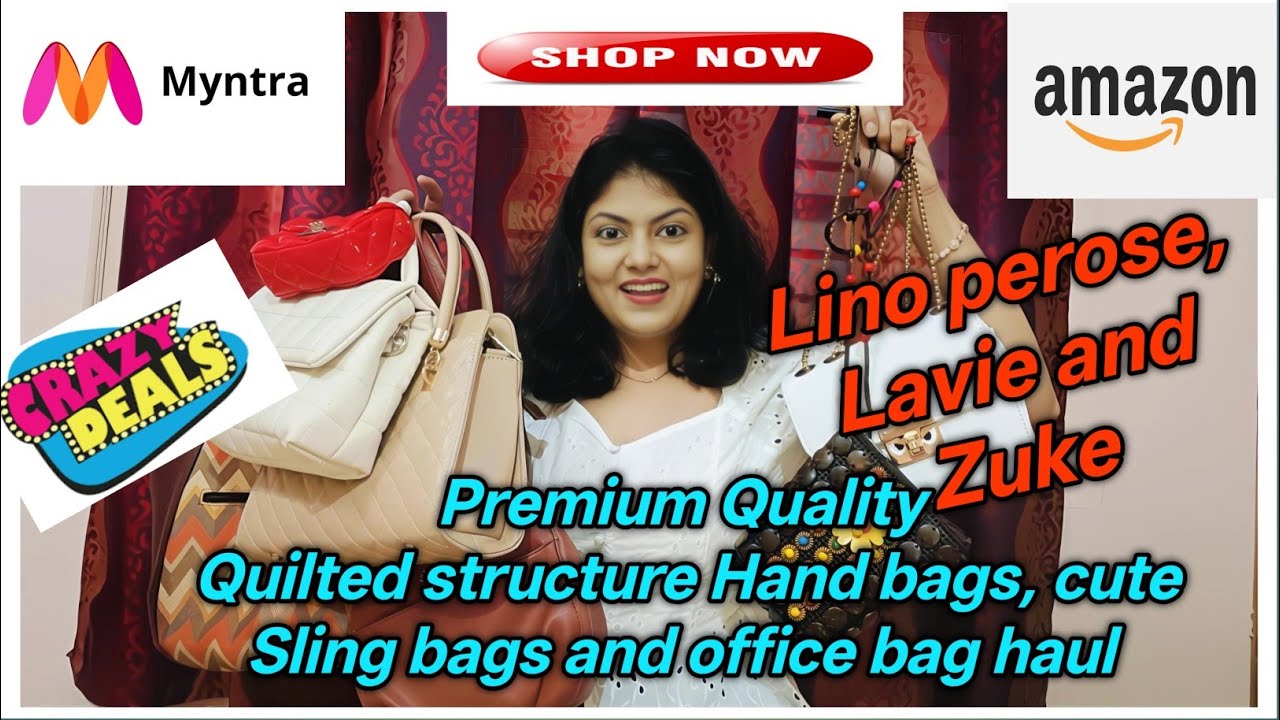 Premium Quality Quilted structure hand bags,cute Sling bags and office bag haul from MYNTRA&Amazon.