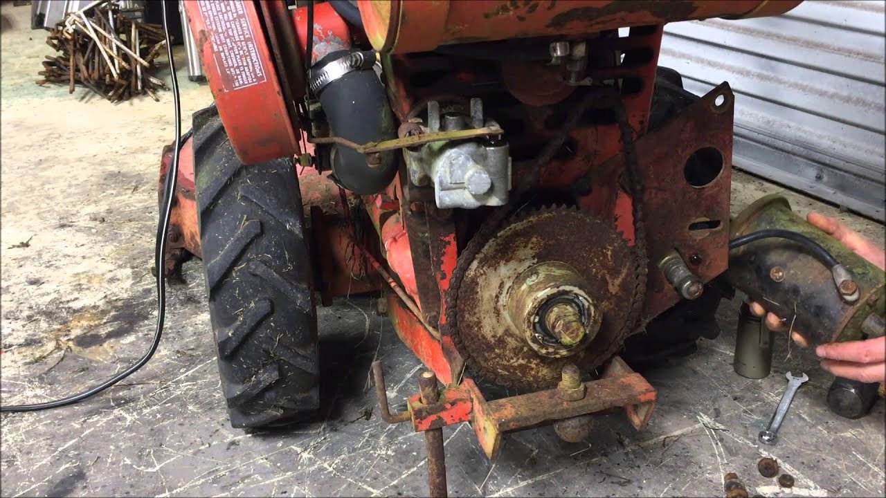 Gravely Walk Behind Tractor - Replacing Fan Belt, Starter Chain, Starter Sprocket,
