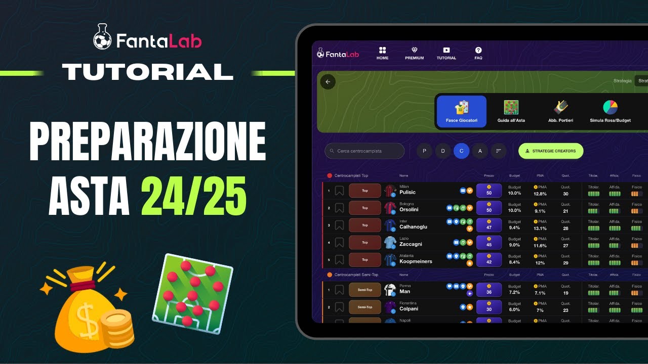 Tutorial FantaLab 24/25 - 🔥 Gestione Strategia & Preparazione Asta
