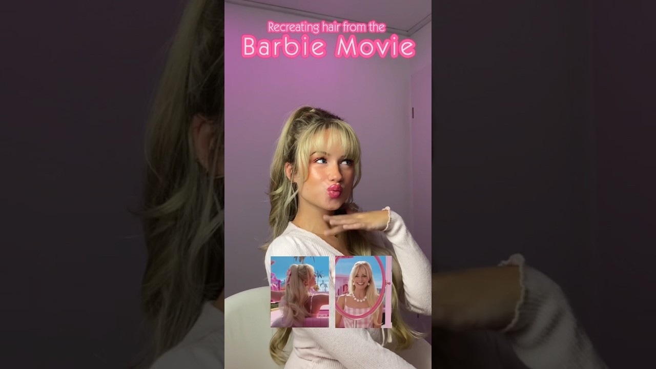 Recreating Barbie movie hairstyles🎀✨ #barbiemovie #barbie #margotrobbie #barbiegirl #barbiedoll