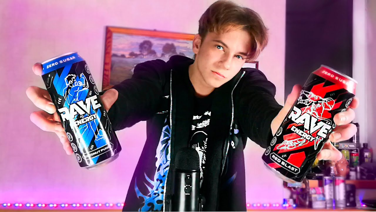 АСМР ПЬЮ ЭНЕРГЕТИКИ ⚡ ОБЗОР RAVE ДРИНКИНГ / ASMR DRINKING