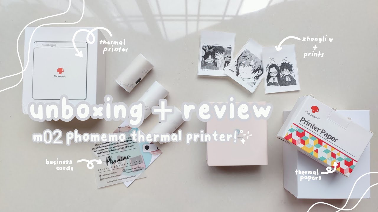 #🧸; unboxing! (demo + review)| playing around prints ft. phomemo M02 thermal printer 🍃
