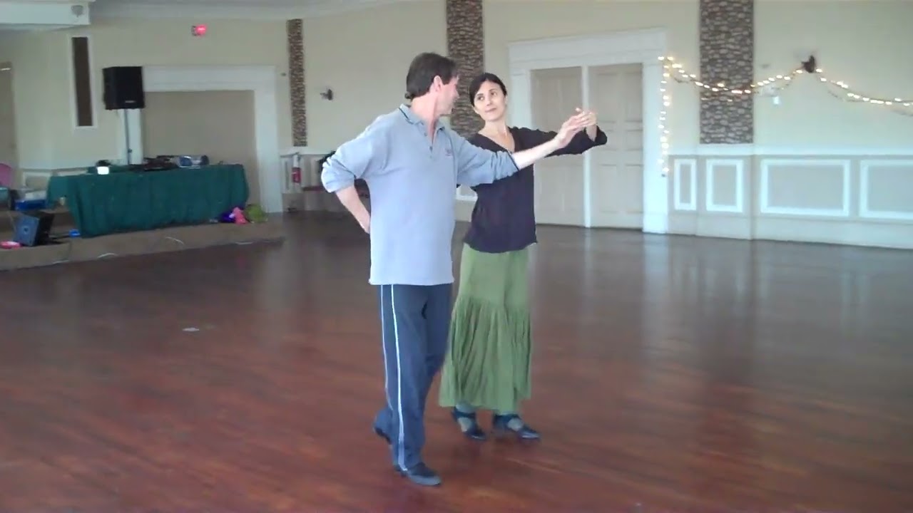 Richard Powers: demonstrating waltz & schottish leads - Teaching at Pocono Waltz Weekend