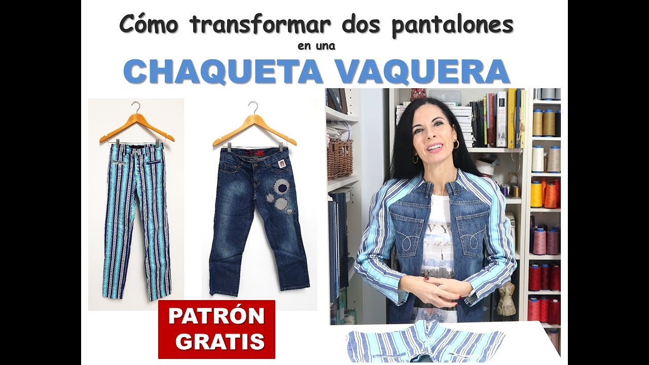 Reutilizar ropa vieja | Recicla jeans viejos en una chaqueta|| patrón descargable en varias tallas