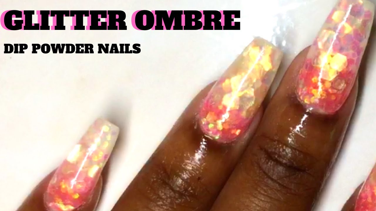 DIP POWDER NAILS| How To Encapsulate Pink Glitter Ombre Nails| Cherael Symone