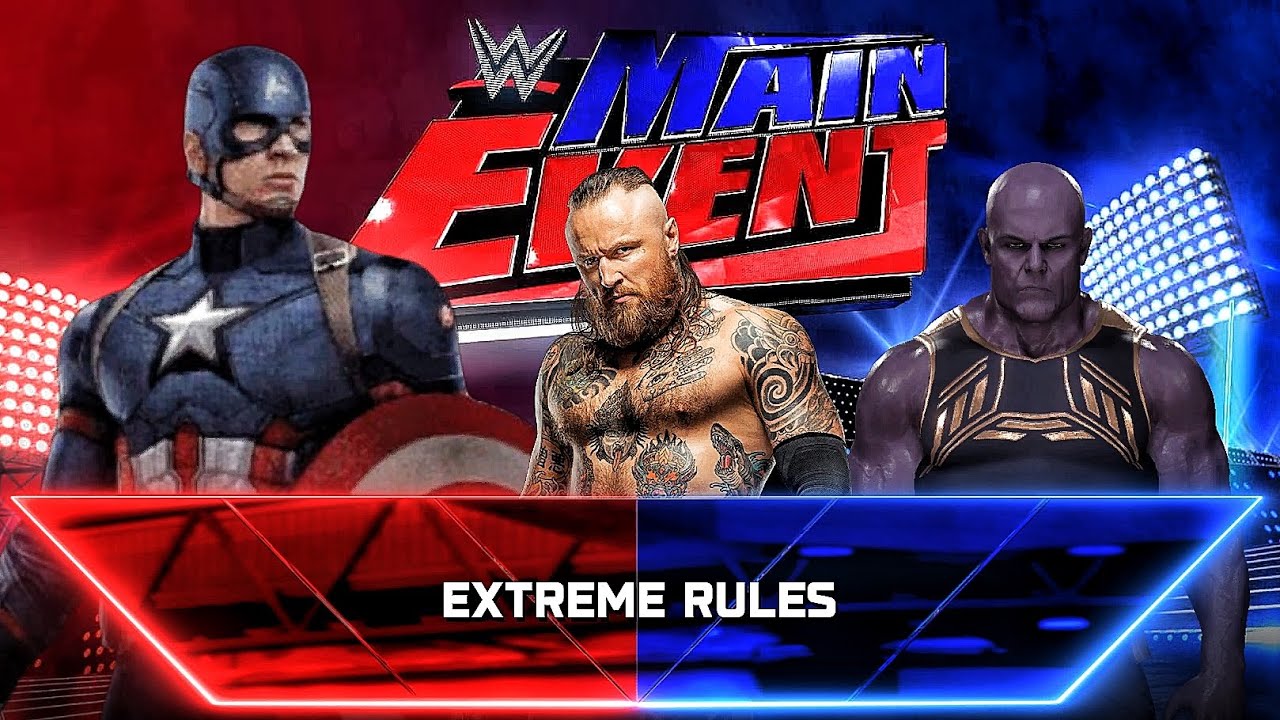 Captain America Vs Aleister Black Vs Thanos - Extreme Rules Match At WWE Main Event