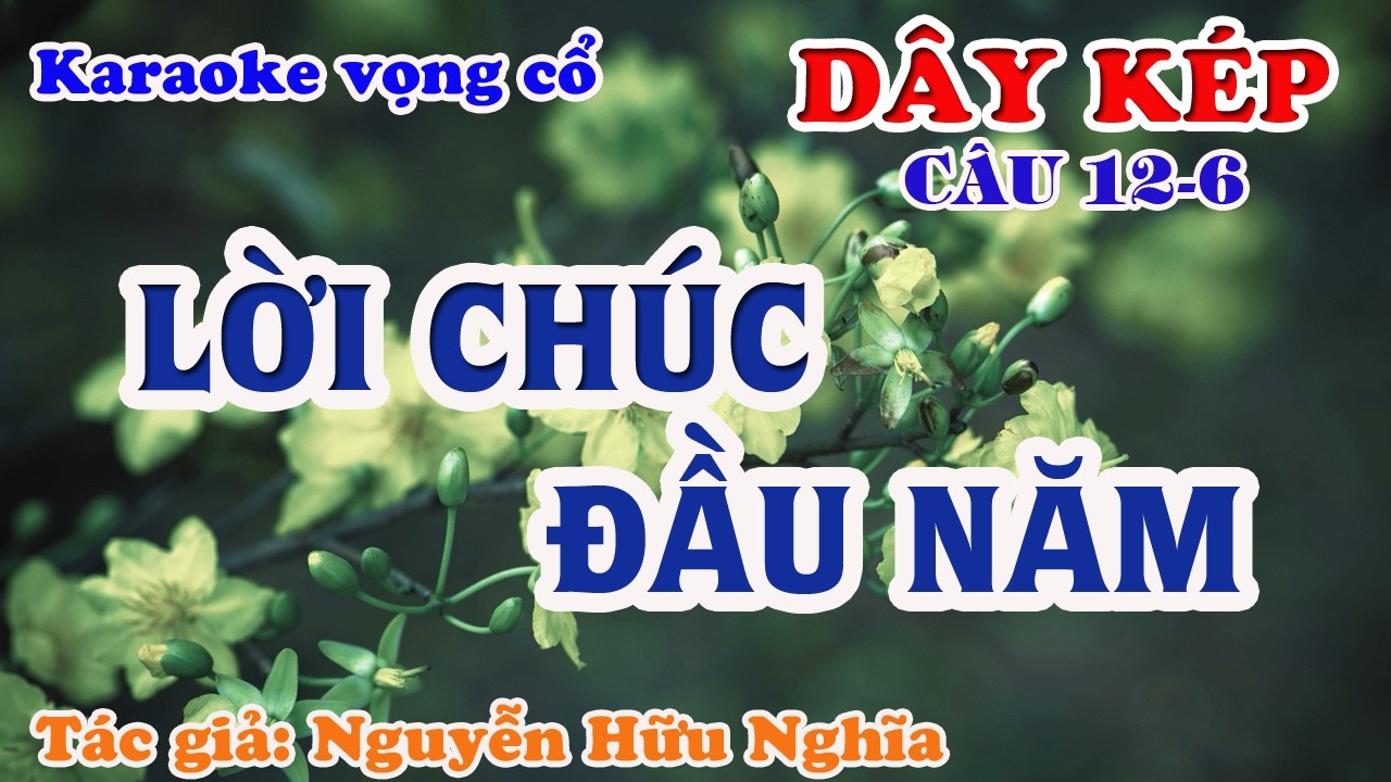 Lời Chúc Đầu Năm - Câu 1 2 6 - Karaoke Vọng cổ Dây Kép - Tác giả: Nguyễn Hữu Nghĩa