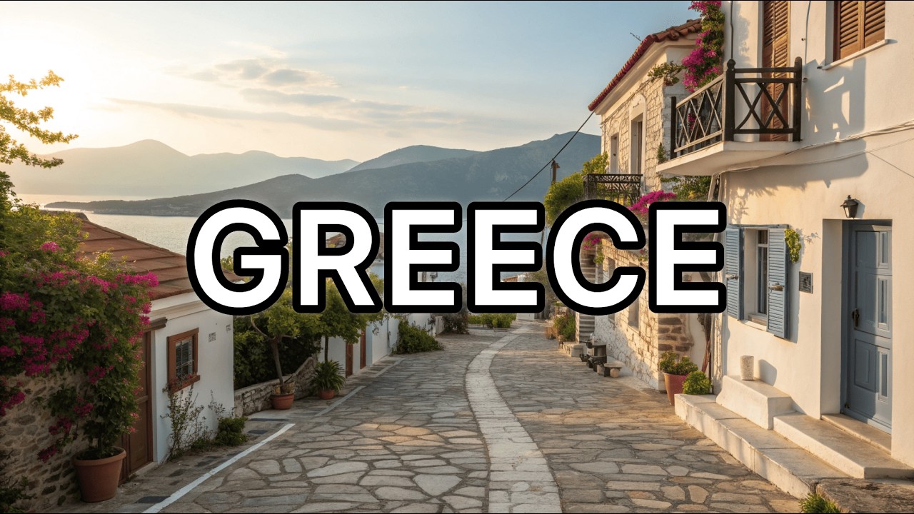 4K 60FPS Greece Walking Tour 🇬🇷 | City Streets, Sea & Mountains | Real Life Sounds | Slow Travel