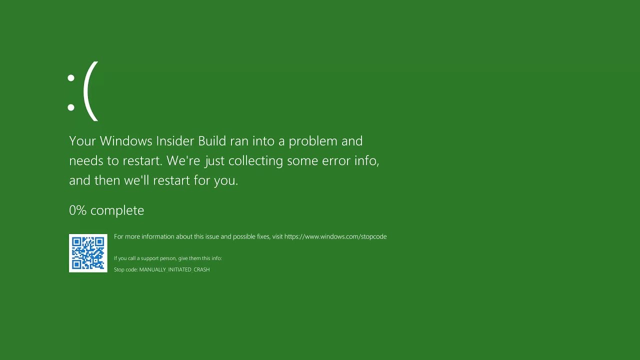 Windows 10 - The Green Screen of Death