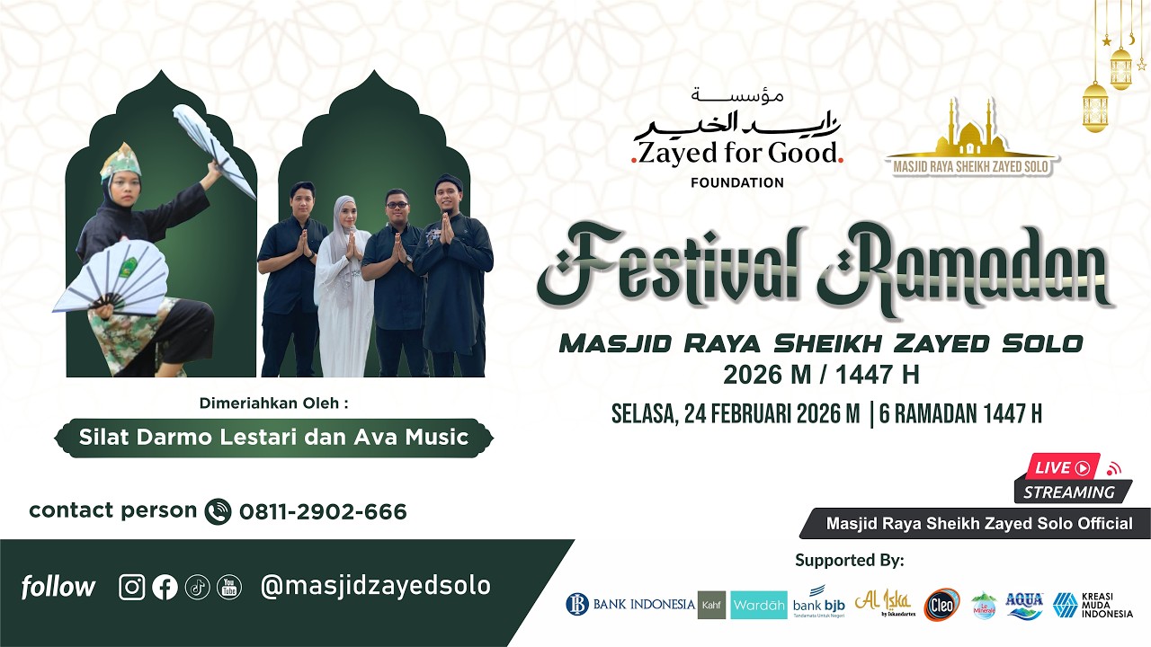 Festival Ramadan Day 6 Masjid Raya Sheikh Zayed Solo 1447H | 2026