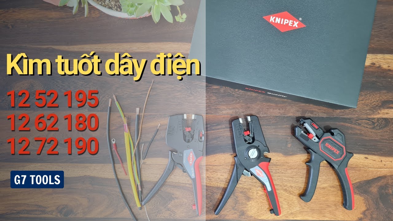Kìm Knipex Tách Dây Điện Tự Căn Chỉnh 12 52 195 / 12 62 180 / 12 72 190
