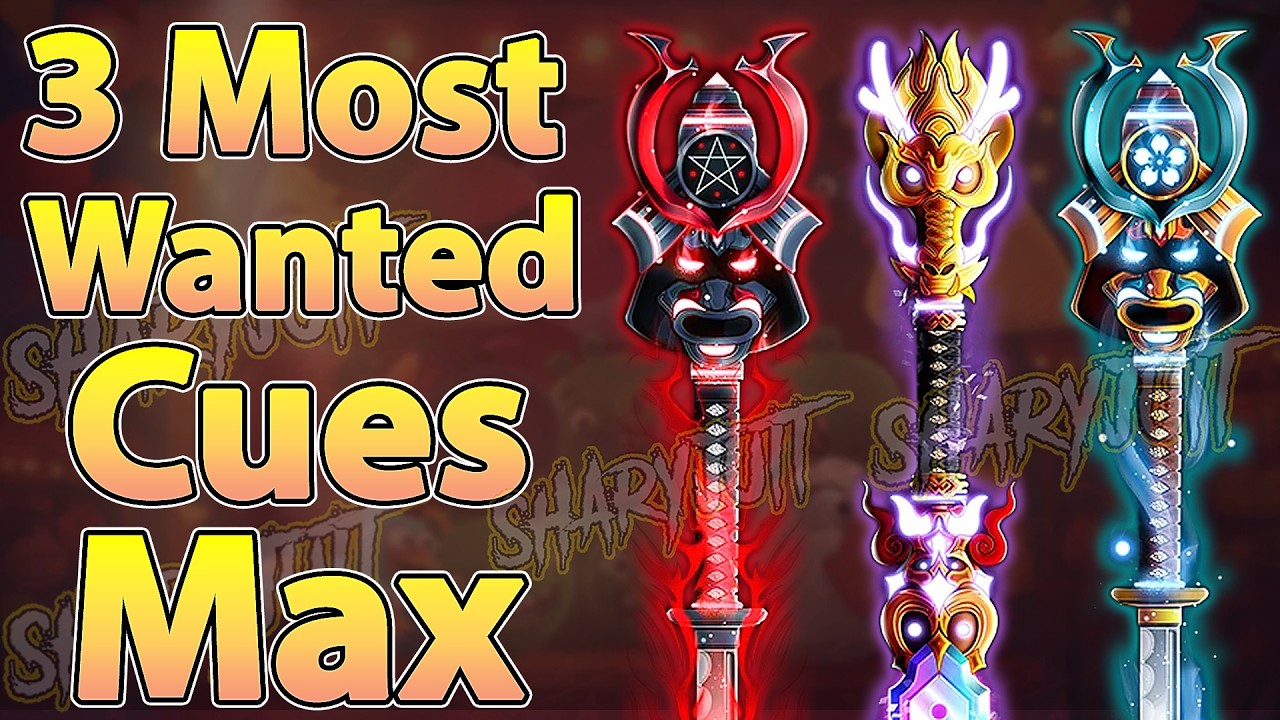 🤯 3 Most Wanted 8 Ball Pool Cues Level Max - Conqueror Cue + Twisted Samurai Cue + Samurai Cues 🤯