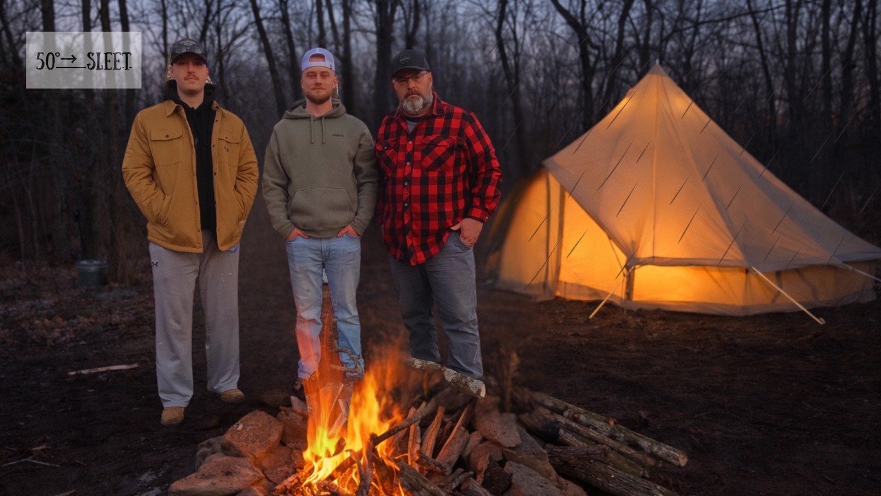 Quiet Creekside Winter Camping | Bell Tent & Wood Stove