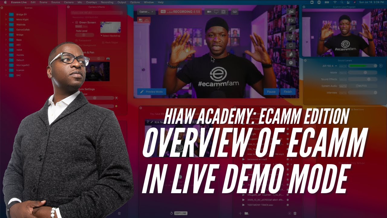 ECAMM LIVE PRO OVERVIEW IN LIVE DEMO MODE | HIAW Academy: Ecamm Edition