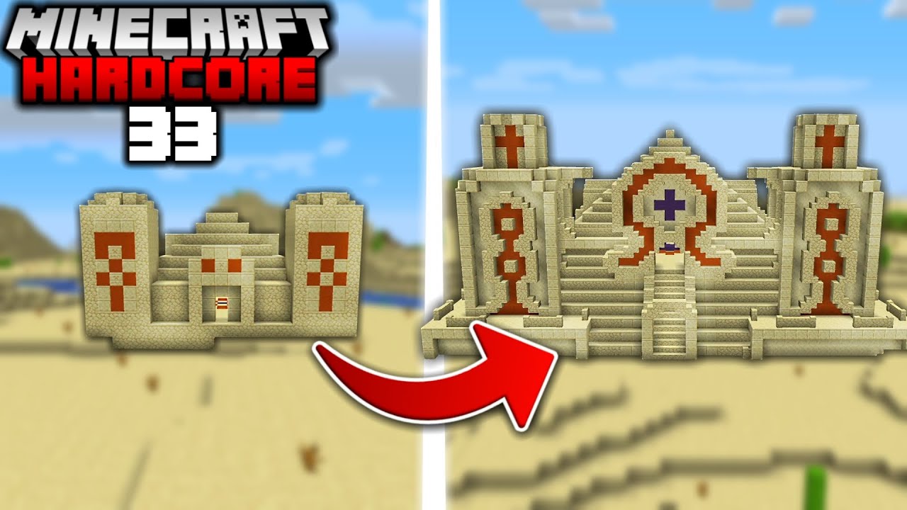 Я построил гигантскую ПИРАМИДУ В ПУСТЫНЕ в Minecraft Hardcore (#33)