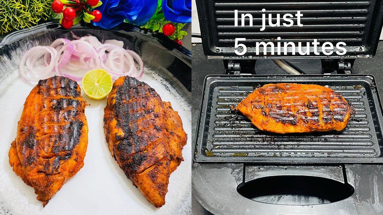 Tandoori Chicken in Sandwich Maker in just 5 Minutes