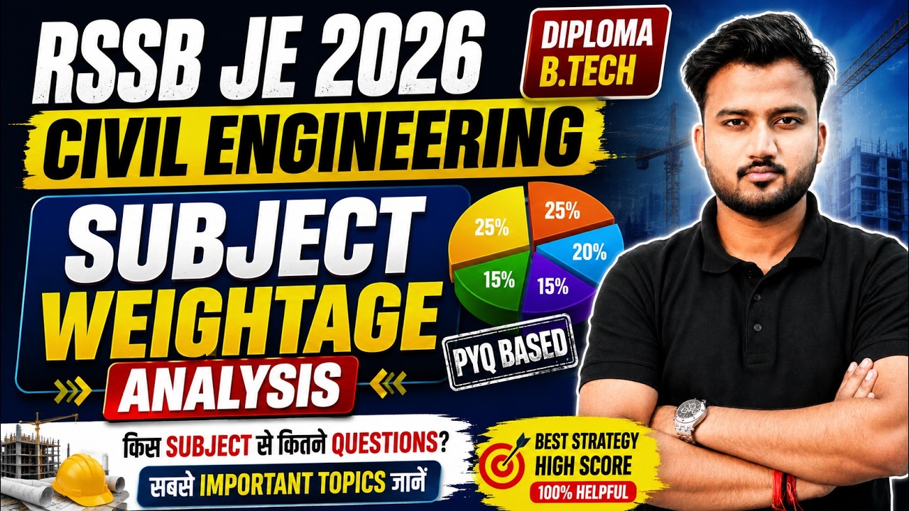 RSSB JE 2026 Civil Engineering Subject Wise Weightage 🔥 | Diploma & B.Tech | PYQ Analysis
